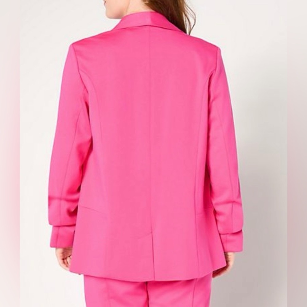 Stacy London Ponte Blazer w/ Shawl Collar & Ruched Sleeve - Small (size 6-8) - Picture 2 of 5